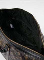 Guess Tmavo hnedá pánska vzorovaná cestovná taška Guess Vezzola Smart Weeken UNI