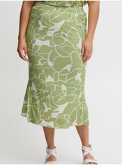 Fransa Bielo-zelená dámska vzorovaná midi sukňa Fransa 50