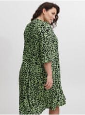 Fransa Zelené dámske vzorované košeľové šaty Fransa 50