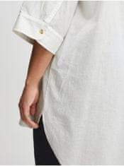 Fransa Biela dámska košeľa s prímesou ľanu Fransa XL