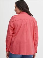 Fransa Ružová dámska džínsová košeľová bunda Fransa 50