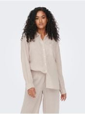 ONLY Béžová dámska ľanová košeľa ONLY Tokyo XL