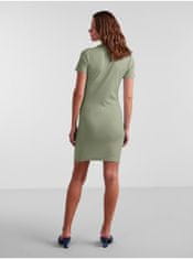 Pieces Zelené dámske púzdrové basic šaty Pieces Ruka XL