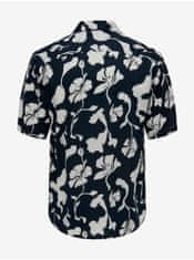 ONLY&SONS Tmavomodrá pánska vzorovaná košeľa s krátkym rukávom ONLY & SONS Dash M