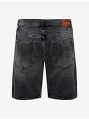 ONLY&SONS Čierne pánske džínsové kraťasy ONLY & SONS Edge M