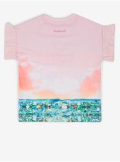 Desigual Ružovo-biele dievčenské tričko Desigual Velez 110-116