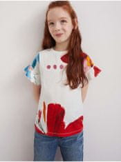 Desigual Biele dievčenské vzorované tričko Desigual Bella 98-104