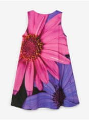 Desigual Ružovo-fialové dievčenské kvetované šaty Desigual Manuela 110-116