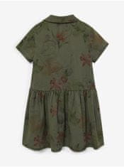 Desigual Kaki dievčenské vzorované šaty Desigual Mickey Camo Flower 98-104
