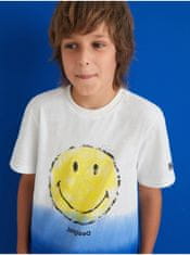 Desigual Modro-biele chlapčenské tričko s potlačou Desigual Carambola 98-104