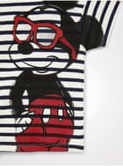 Desigual Modro-biele dievčenské vzorované tričko Desigual Mickey Sunglasses 146-152