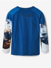 Desigual Modré chlapčenské vzorované tričko Desigual Javier 98-104