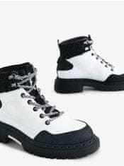 Desigual Čierno-biele dámske členkové topánky Desigual Trekking White 36