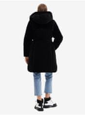 Desigual Čierny dámsky zimný kabát s kožúškom Desigual Sundsvall XL