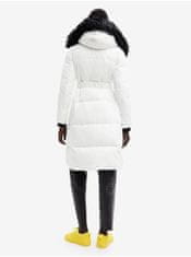 Desigual Biely dámsky zimný prešívaný kabát Desigual Sundsvall XL