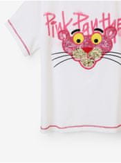 Desigual Biele dievčenské tričko Desigual Pink Panther 110-116