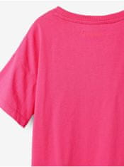 Desigual Tmavo ružové dievčenské tričko Desigual Heart 110-116