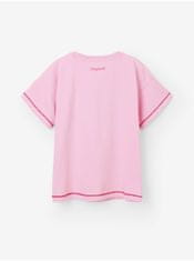 Desigual Ružové dievčenské tričko Desigual Pink Panther 110-116