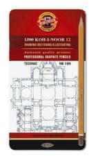 KOH-I-NOOR ceruzka grafitová technická HB-10H súprava 12ks v plechovej krabičke