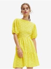 Desigual Žlté dámske vzorované šaty Desigual Limon XS
