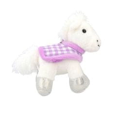 Miss Melody ASST | Plyšový prívesok na kľúče v tvare koňa , Biely s fialovou dečkou