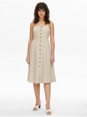 Jacqueline de Yong Béžové dámske ľanové šaty JDY Say XL