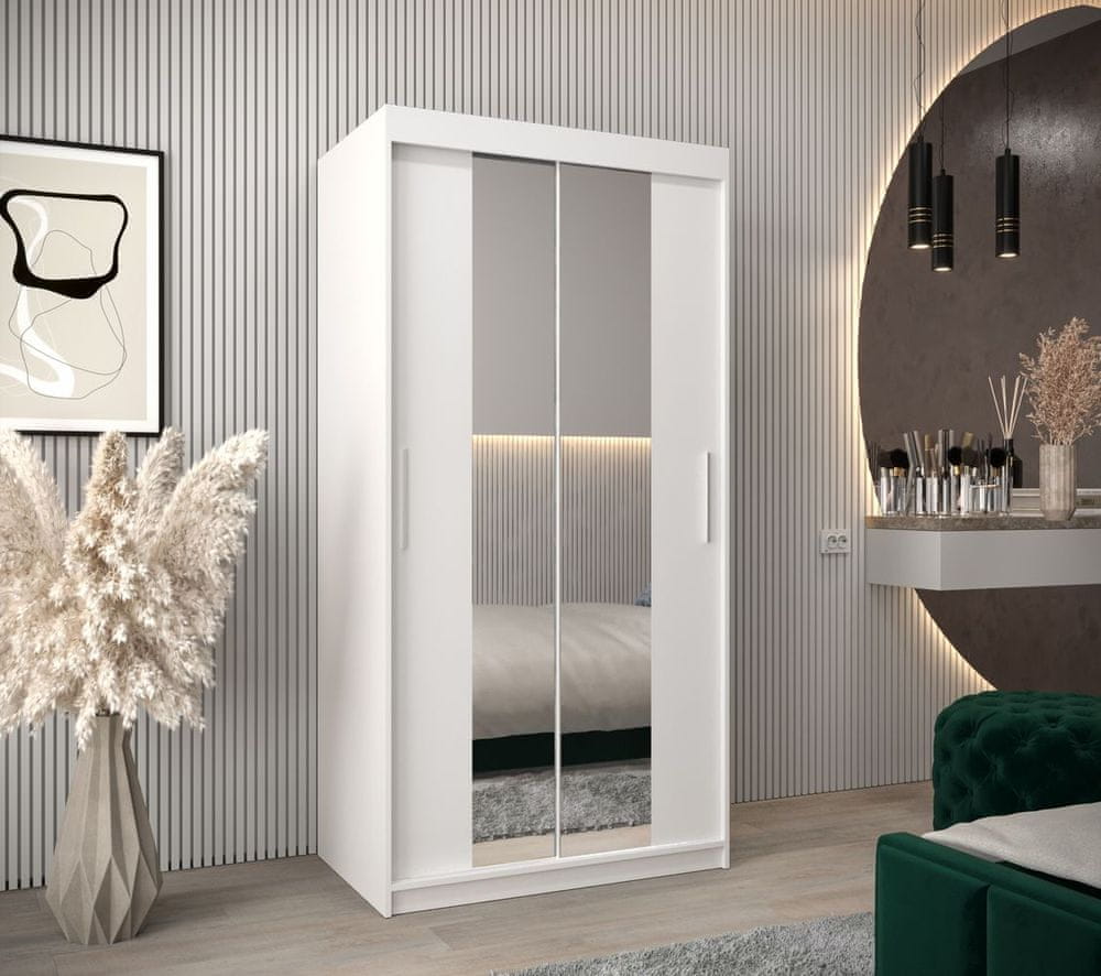 Veneti Skriňa s posuvnými dverami v šírke 100 cm TIMEA 1 - biela