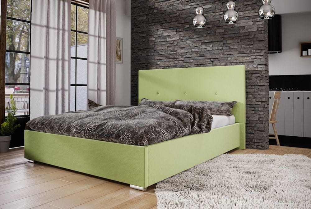 Veneti Jednolôžková posteľ s úložným priestorom FLEK 2 - 120x200, žlto zelená