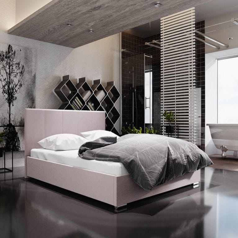 Veneti Jednolôžková posteľ s úložným priestorom FLEK 6 - 120x200, ružová