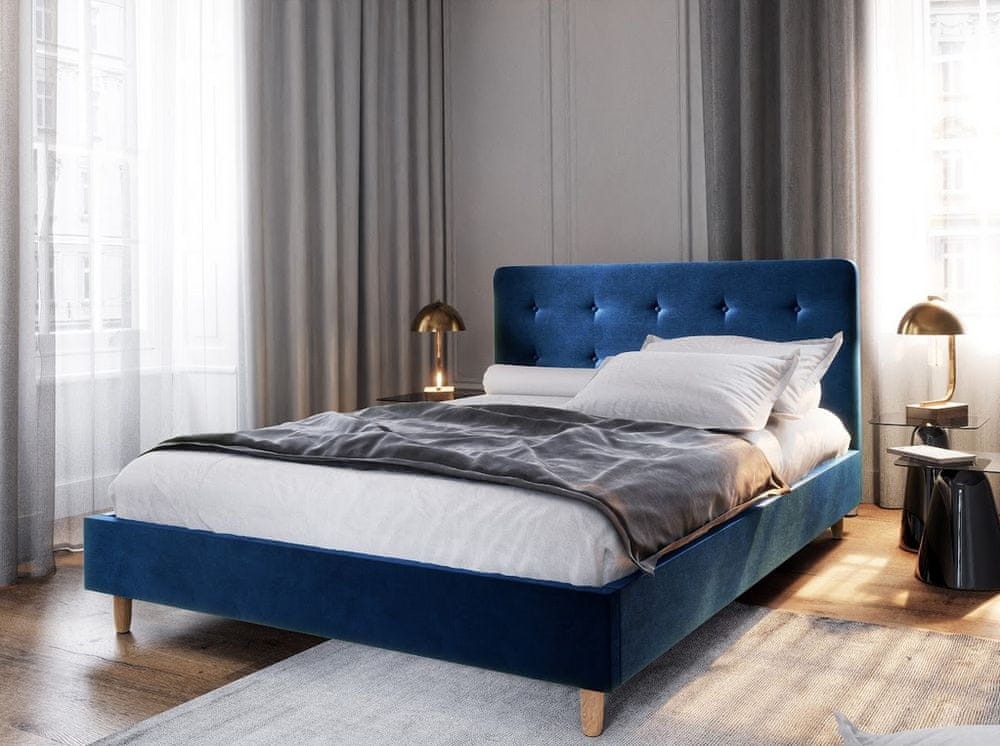 Veneti Jednolôžková posteľ s úložným priestorom NOOR - 90x200, modrá