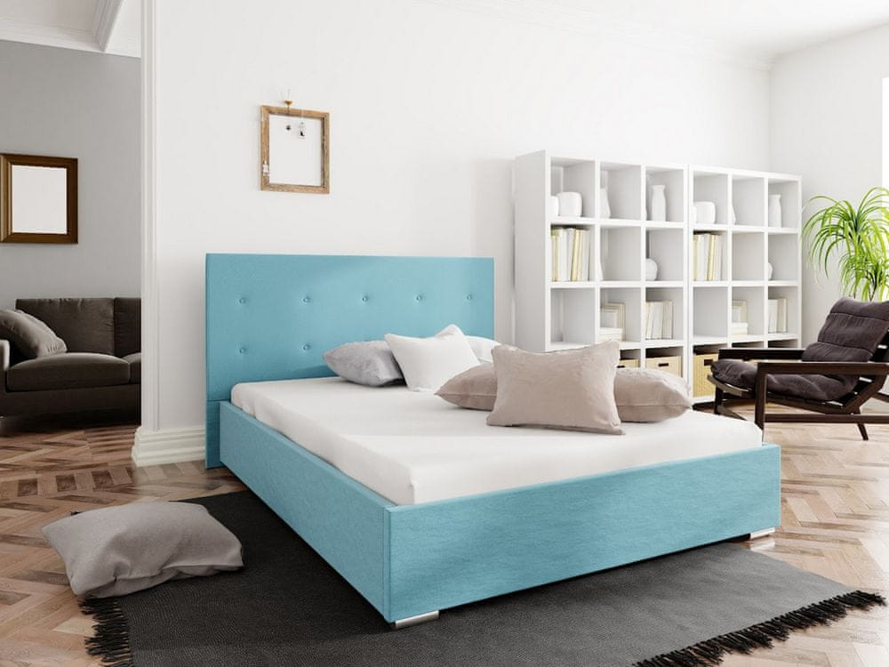 Veneti Manželská posteľ s úložným priestorom FLEK 1 - 160x200, modrá