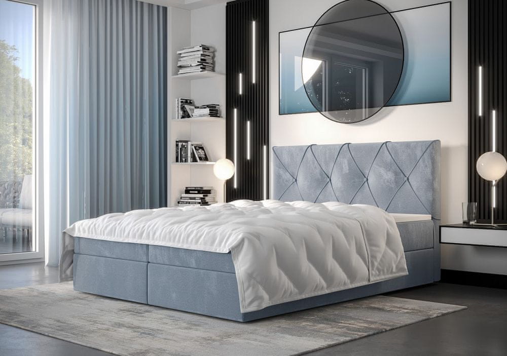 Veneti Hotelová posteľ s úložným priestorom LILIEN COMFORT - 120x200, modrá