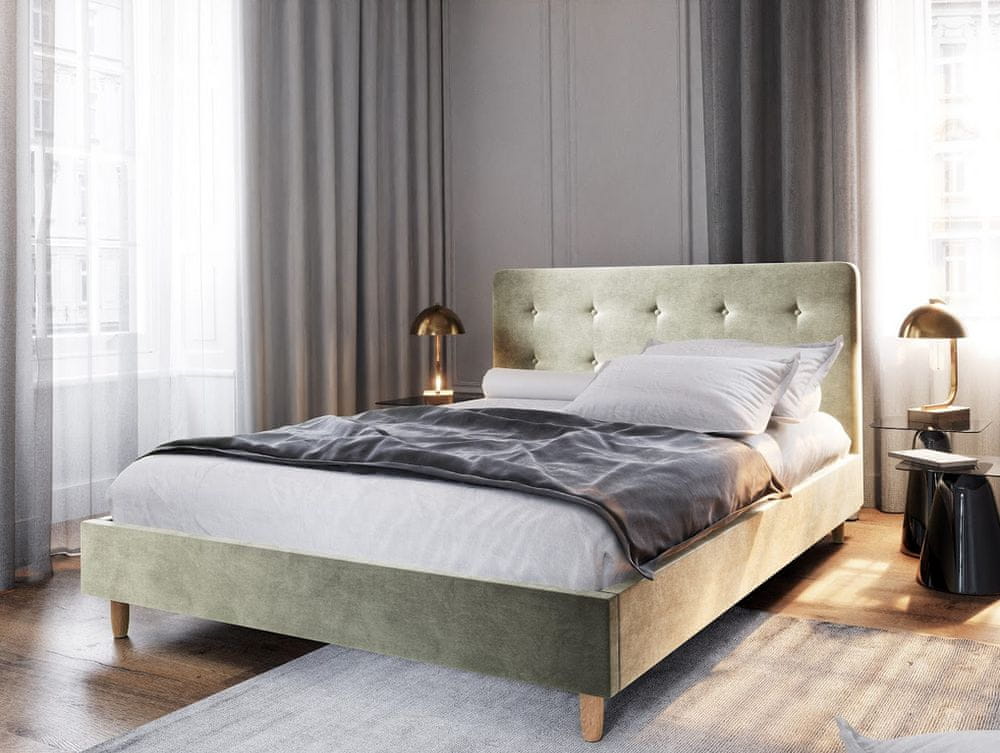Veneti Manželská posteľ s úložným priestorom NOOR - 180x200, béžová