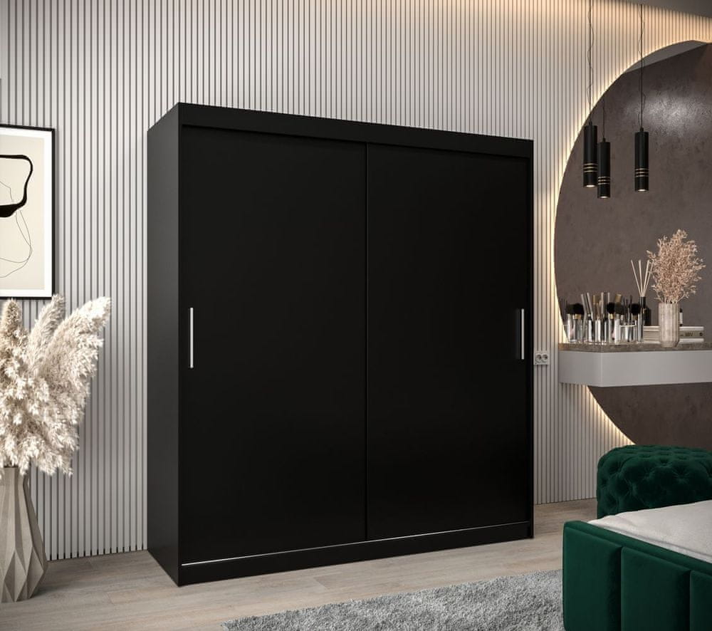 Veneti Skriňa s posuvnými dverami v šírke 180 cm TIMEA - čierna