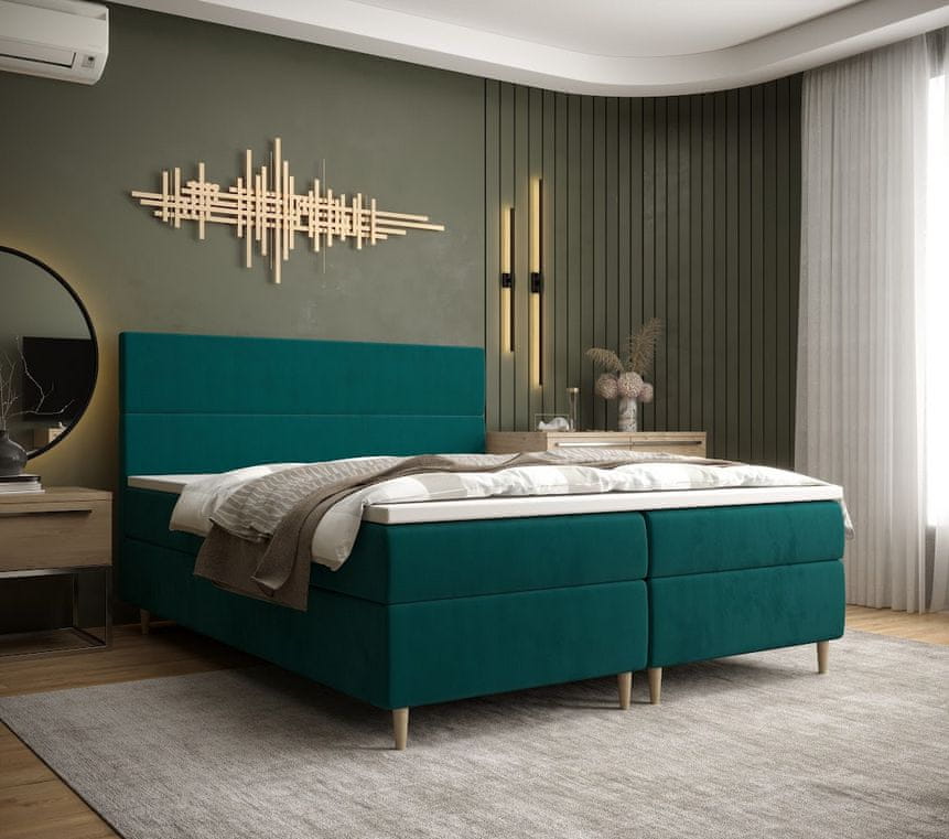 Veneti Boxspringová posteľ ANGELES - 120x200, zelená