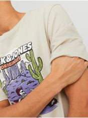 Jack&Jones Béžové pánske tričko Jack & Jones After Life S