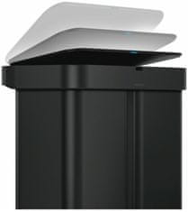 Simplehuman Bezdotykový kôš s hlasovým ovládaním, triedený odpad, 58 l, matná čierna oceľ