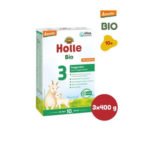 Holle Bio - detská mliečna výživa na báze kozieho mlieka 3, 3x400g