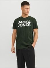 Jack&Jones Tmavozelené pánske tričko Jack & Jones Corp M