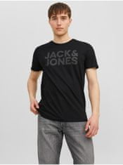 Jack&Jones Čierne pánske tričko Jack & Jones Corp S