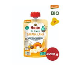 Holle Bio Banana Lama 100% ovocné pyré banán jablko mango marhuľa - 6 x 100g