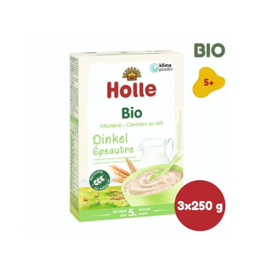 Holle Bio Špaldová mliečna kaša - 3 x 250g