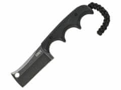 CRKT CR-2383K MINIMALIST Cleaver Blackout nôž na krk 5,4 cm, čierna, G10, plastové puzdro, šnúrka