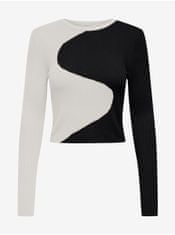 ONLY Bielo-čierny dámsky vzorovaný sveter ONLY Polly XL