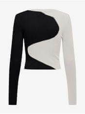 ONLY Bielo-čierny dámsky vzorovaný sveter ONLY Polly XL