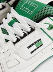Tommy Jeans Zeleno-biele pánske kožené tenisky Tommy Jeans 40