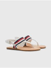 Tommy Hilfiger Modro-biele dámske vzorované sandále s koženými detailmi Tommy Hilfiger 36