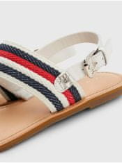 Tommy Hilfiger Modro-biele dámske vzorované sandále s koženými detailmi Tommy Hilfiger 37