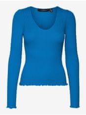 Vero Moda Modrý dámsky sveter VERO MODA Evie L