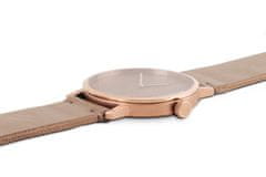 BeWooden Drevené analógové hodinky s remienkom z pravej kože Rose Watchuniverzálne